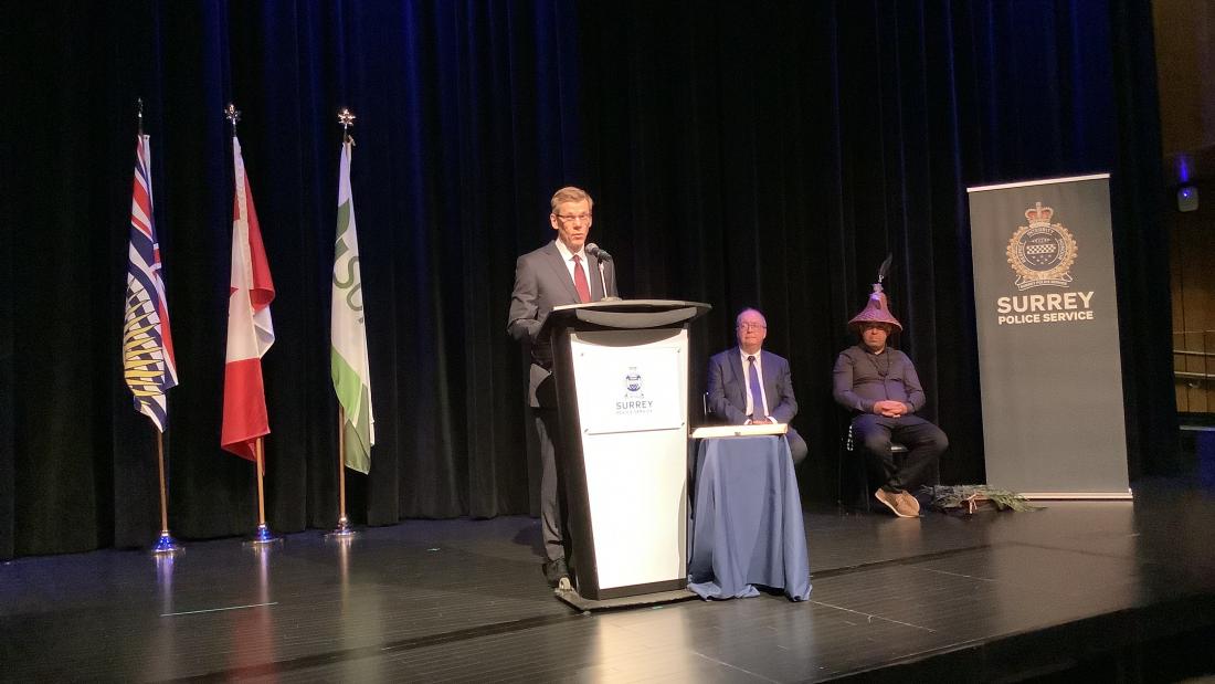 Chief Constable Lipinski onstage speaking 